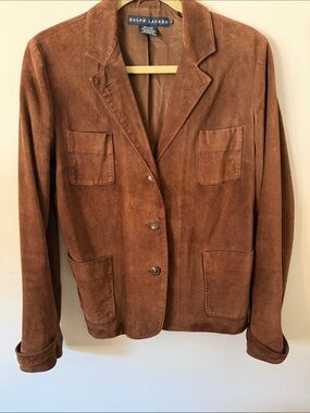 Vintage Ralph Lauren Suede Blazer Jacket in Chestnut
